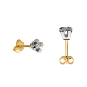 Klasyczne kolczyki ze złota z dekoracyjnym kamieniem.