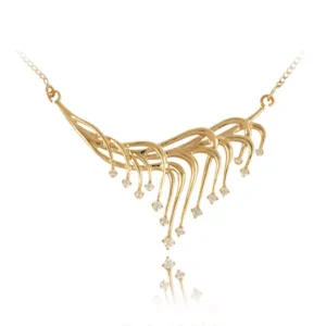 Subtelny złoty wisiorek o klasycznej formie.