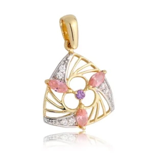 Wisiorek ze złota o klasycznym wzornictwie.