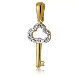 Złoty wisiorek o subtelnej estetyce.