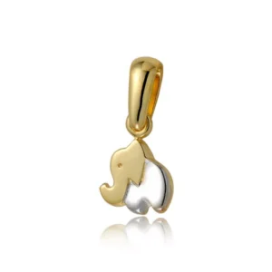 Wisiorek złoty o uniwersalnym wzornictwie.