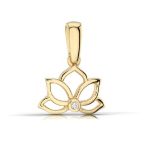 Złoty wisiorek w minimalistycznym stylu.