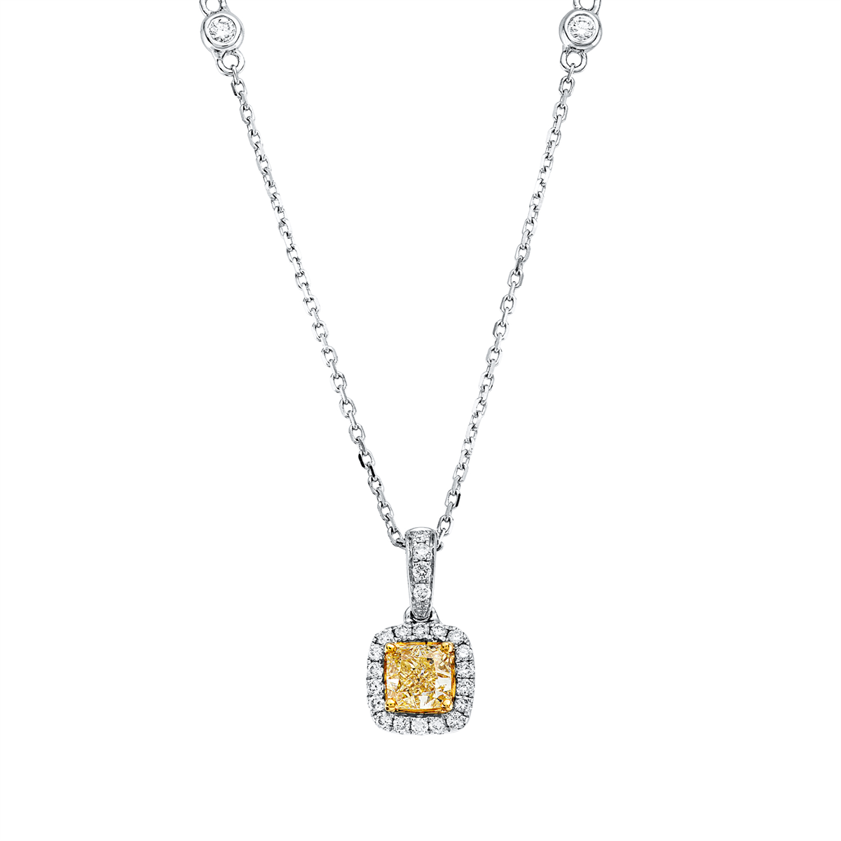 Farbiger Diamant Naszyjnik - 4N319-K