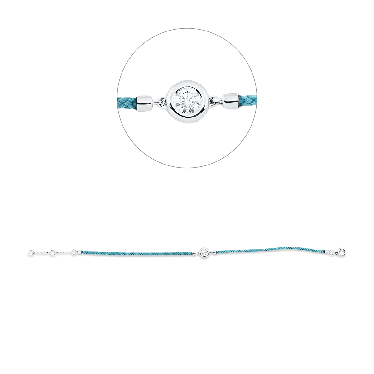 Leder- & Stoffband Bransoletka - 5G362