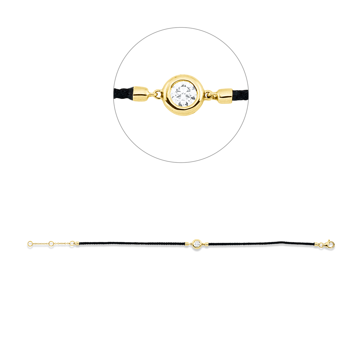 Leder- & Stoffband Bransoletka - 5G363