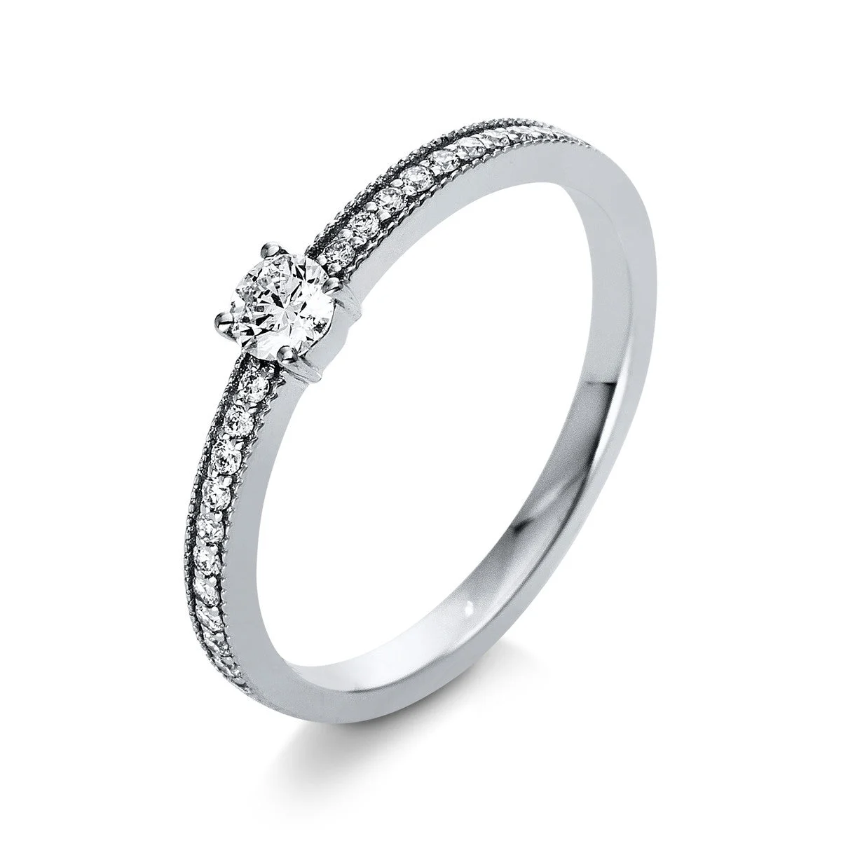 Pierścionek solitaire z towarzyszącymi - 1R339