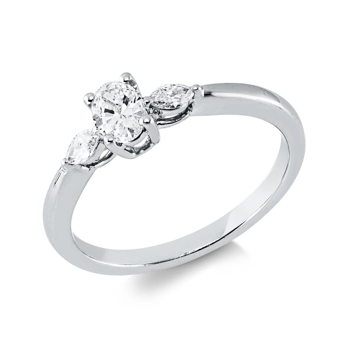 Pierścionek solitaire z towarzyszącymi - 1KR89