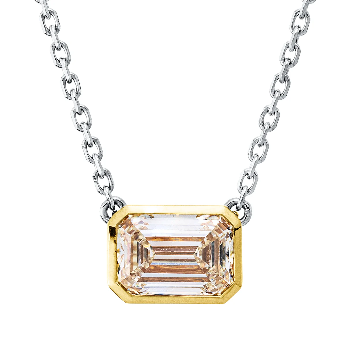 Naszyjnik z diamentem barwnym - 4Q543