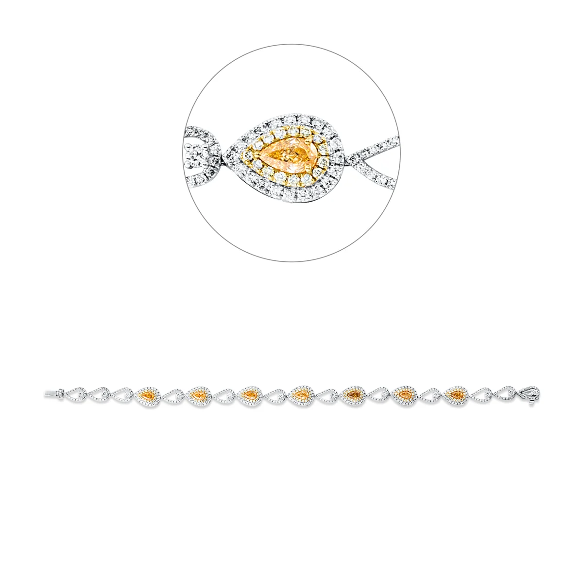 Bransoletka z diamentem barwnym - 5G969