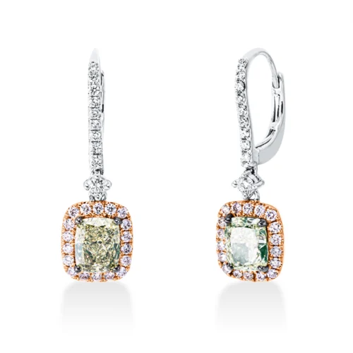 Kolczyki z diamentem barwnym - 2R856