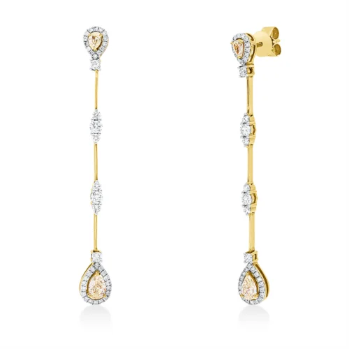 Kolczyki z diamentem barwnym - 2X811