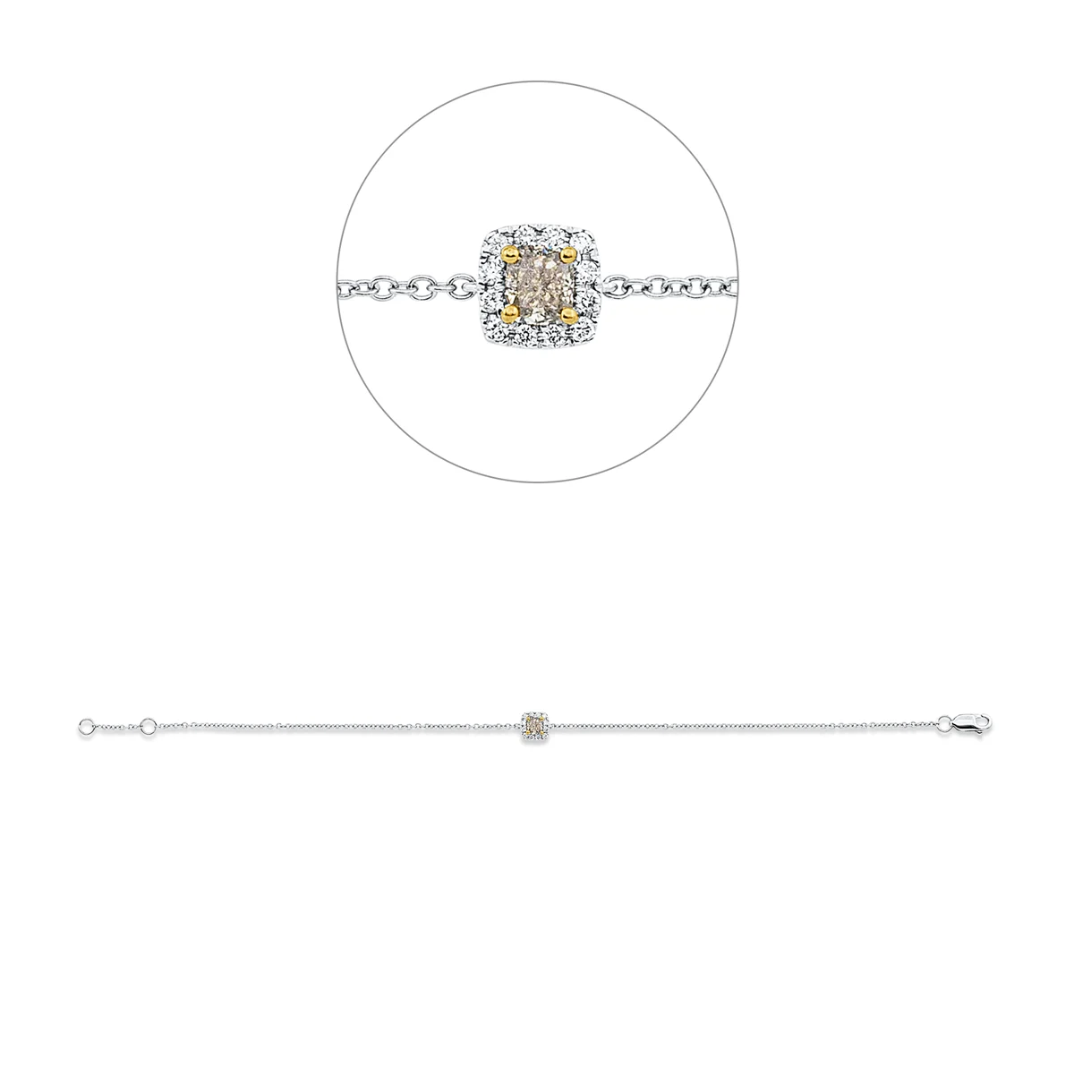 Bransoletka z diamentem barwnym - 5E521