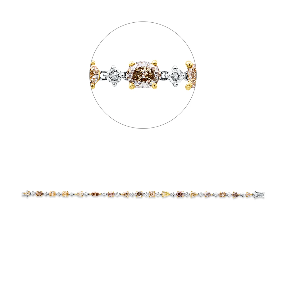 Bransoletka z diamentem barwnym - 5F784