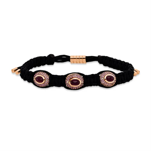 Leder- & Stoffband Bransoletka - 5G194