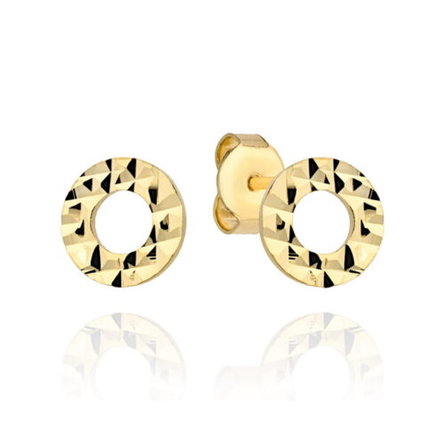 Kolczyki złote diamentowany ring