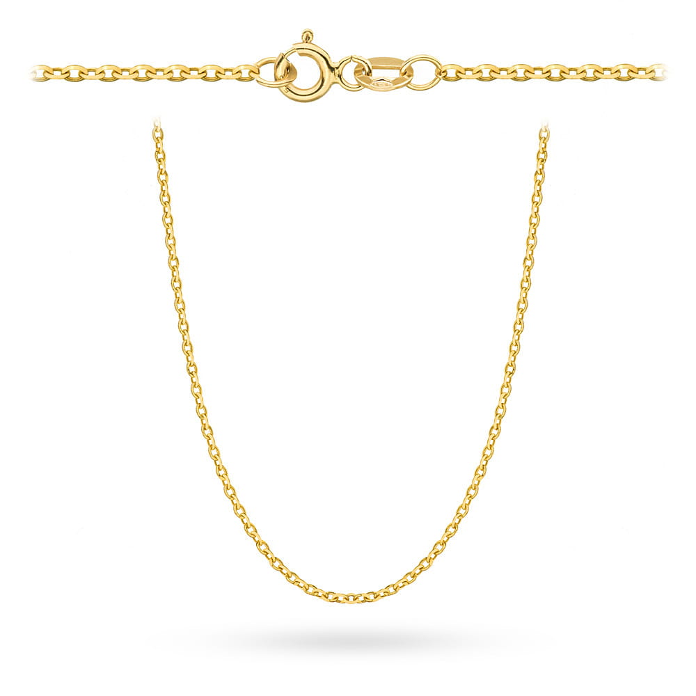 Łańcuszek złoty - splot rolo diamentowany 70 cm - obrazek 2