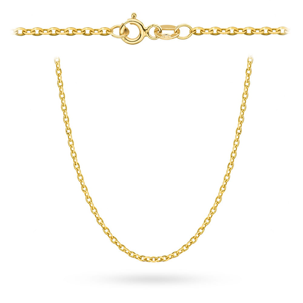 Łańcuszek złoty - splot rolo diamentowany 70 cm - obrazek 3